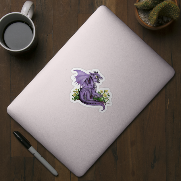 Adorable Lilac Baby Dragon by Sandra Staple